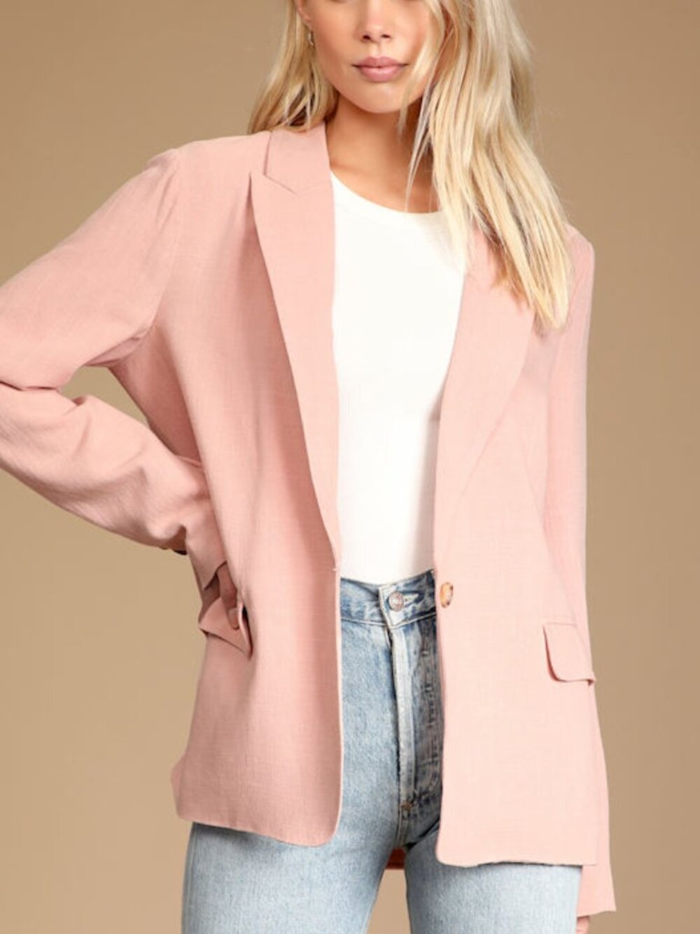 Lulus Bold Touch Mauve Pink Blazer - Size XS